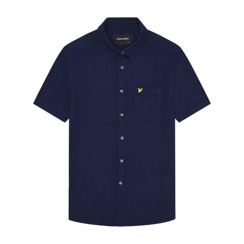 Lyle & Scott Mens Basket Weave Short-Sleeved Shirt