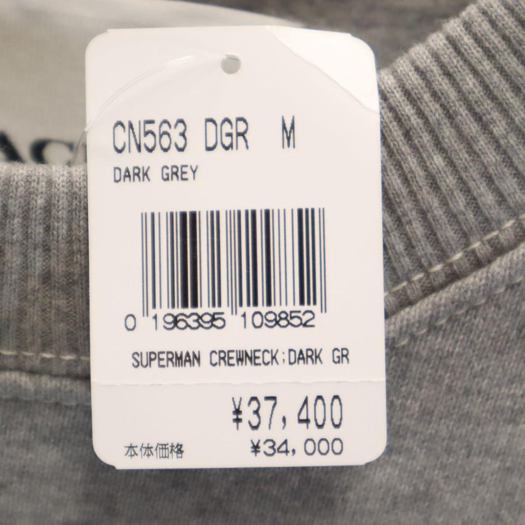 Ubrukt COACH Langermet raglan-sweat M grå ×DC SUPERMAN fleecefôr Herre Brukt