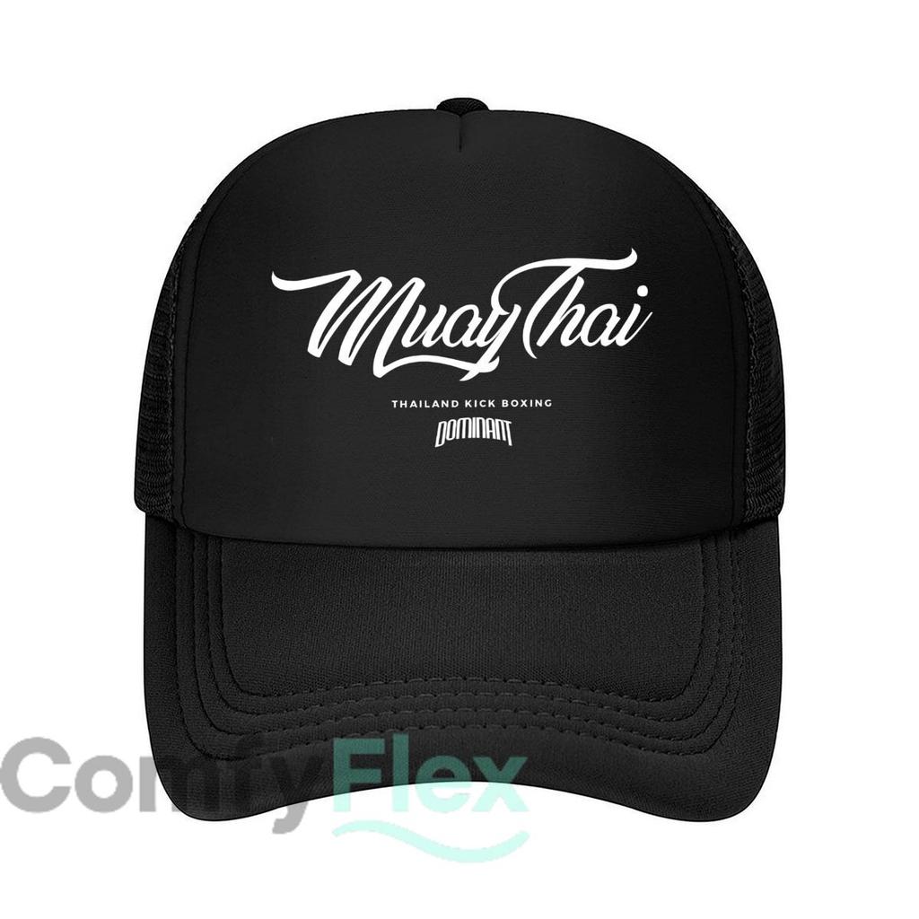 Muay Thai Thailand Kick Boxing Dominant Text Mesh Baseball Cap Casual Hat Outdoor For Womens Unisex FeUnisex