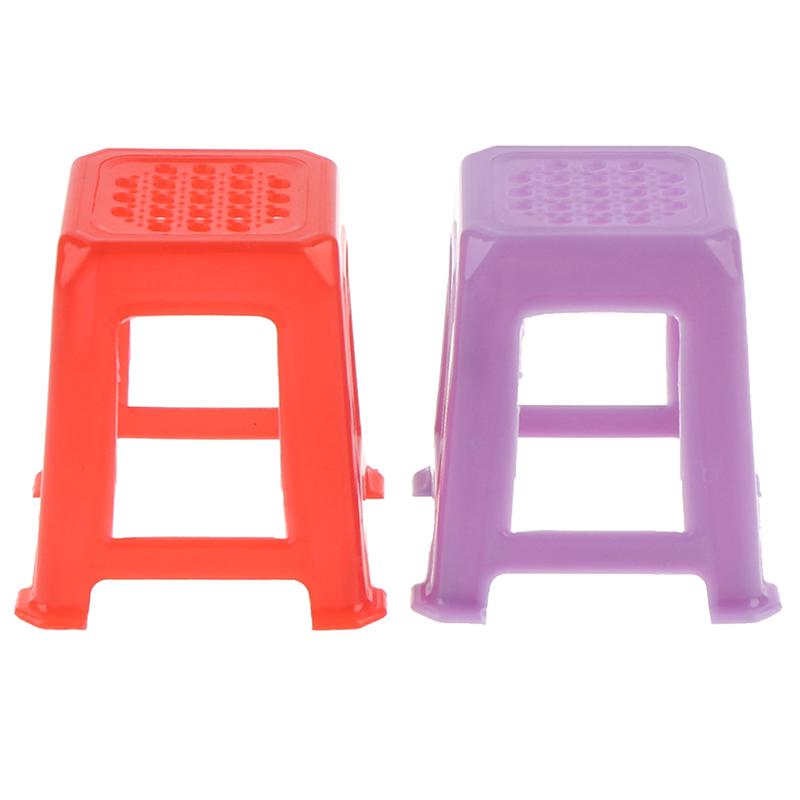 1/12 Scale Dollhouse Miniature Plastic Stools Chairs Pretend Play Furniture Toys