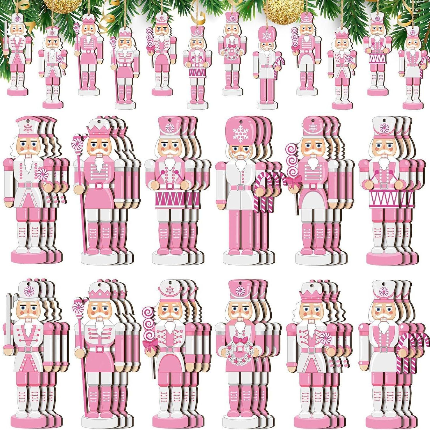 

1 Set Vintage Christmas Wooden Craft Nutcracker Pendants Party Decoration Xmas Tree Hanging Ornament Kids Gift Home Supplies