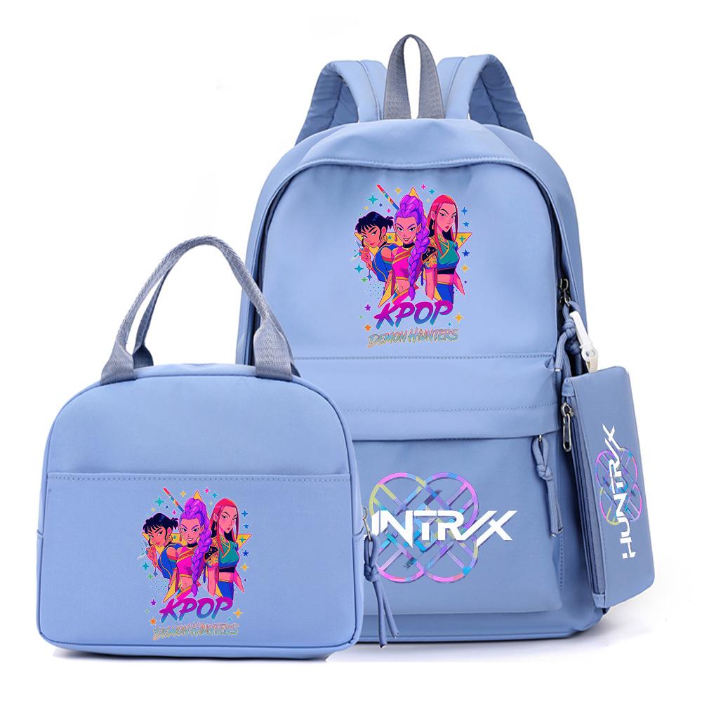 4-teiliges/Set Cartoon K-Pop bedruckter Rucksack mit Federmäppchen Handtasche für Teenager Schüler Junge Mädchen Schultasche Schultasche Große Kapazität Reisetasche Mochila