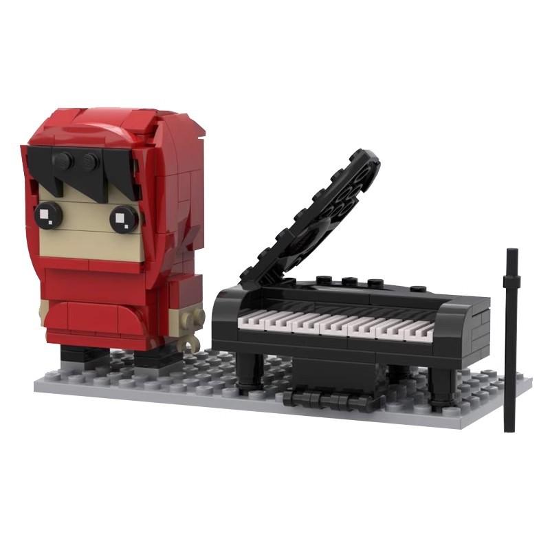 Building Block Is Compatible With Jay Chou, With Piano Assembly And Assembly Building Block Set Square Head Boy Series