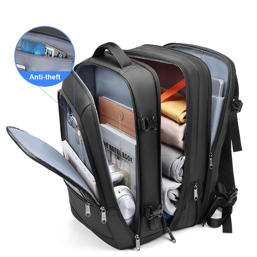 Expandable Men's Backpack Large Capacity Waterproof Man Business Trip Backpacks Multi-functional Men 17.3 Inch Laptop Travel Bag