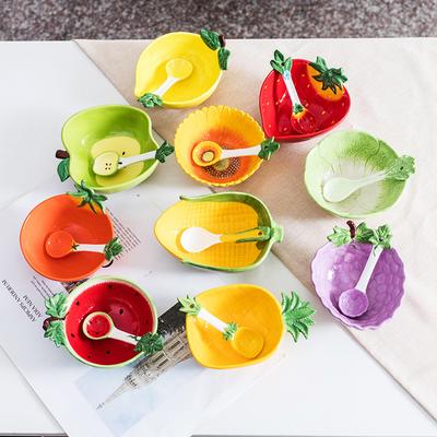 Ceramic Bowl Fruit Bowl Vegetable Salad Bowl Children's Meal Bowl Student Bowl Sweet Bowl Household Tableware