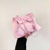 Korean Style INS Tote Bag Bucket Bag Fashion Underarm Bag Elegant PU Bow Shoulder Bag  Children