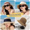 Summer Hat Women's Fashion Temperament Lafite Straw Hat Summer Sunscreen Visor Bucket Hat Streamer Grass Hat