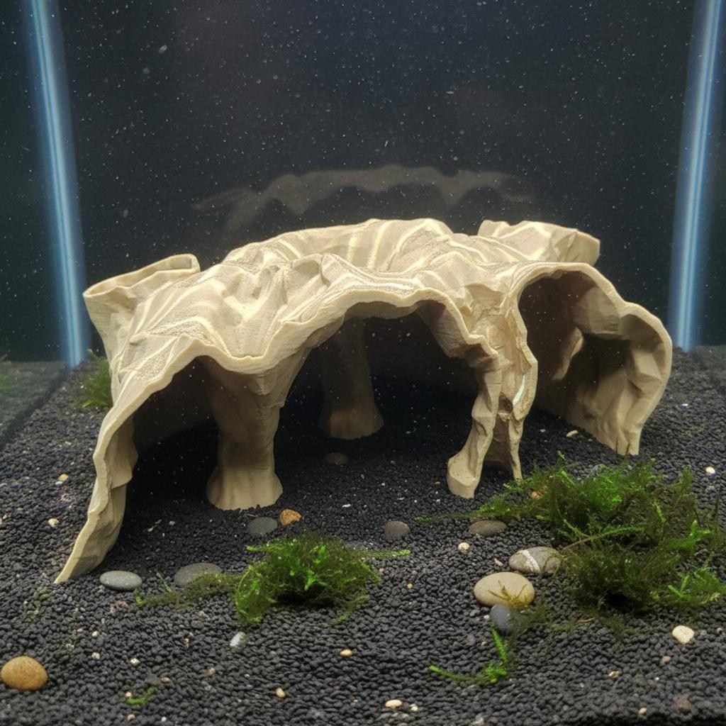Aquarium Sanctuary Cave Natural Look Aquatic Cave Ornament Shrimp Hideaway No Fade Aquarium Hideaway Freshwater and Saltwater
