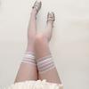 Ultra-fino transparente náilon meias longas meias femininas jk lolita coxa meias altas estilo japonês bolinhas joelho meias altas