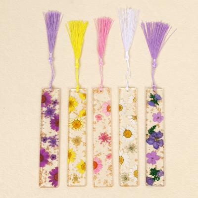 Creative Bookmark Reading Book Mark Daisy Dried Flower Tassel Bookmark Mother'S Day Book Lover Gift Resin Bookmark