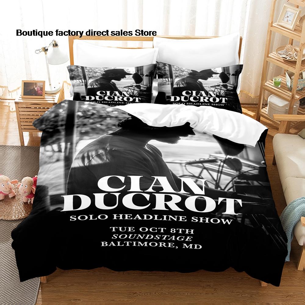 Cian Ducrot Pattern Bedding Set 3pcs Duvet Cover Pillowcase Lightweight Microfiber Bed Linen Home Bedroom Decor For Music Fans
