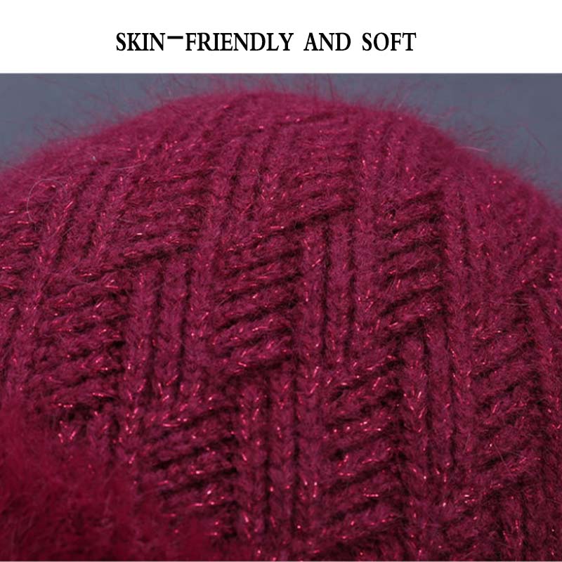 Pălărie Căldură de iarnă pentru femei și catifea groasă Pălărie de lână de iepure bătrână Pălărie de mamă