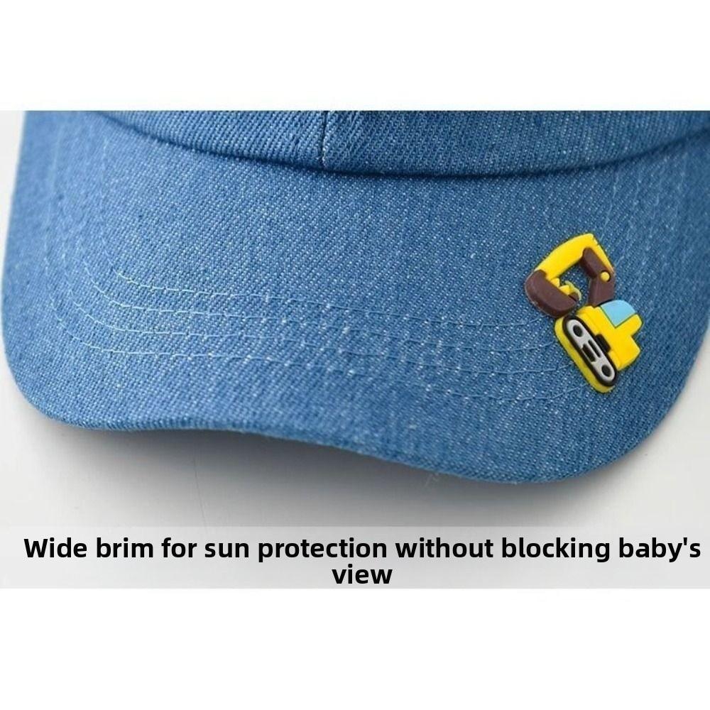 Vehicles Pattern Children Sports Hats Denim Baby Sun Visor Hat Simple Kids Baseball Caps  Outdoor