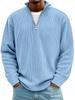 2026 Autumn Men's Casual Corduroy Polo Shirt with Stand-up Collar and Zipper