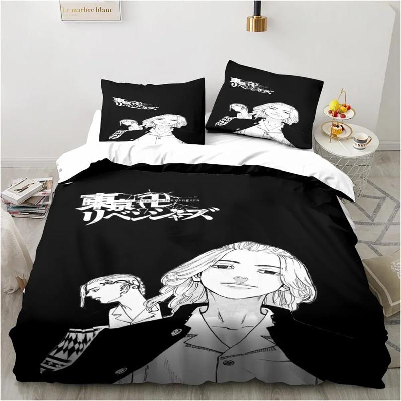 Anime Tokyo Revengers Ryuguuji Ken Sano Manjiro Bettbezug Cartoon Bettwäschesets Bettset Steppdecke Bettdeckenbezüge Heimtextilien