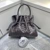 New lucky bag woven bag leather pleated drawstring cloud bag fashionable large capacity shoulder messenger bag