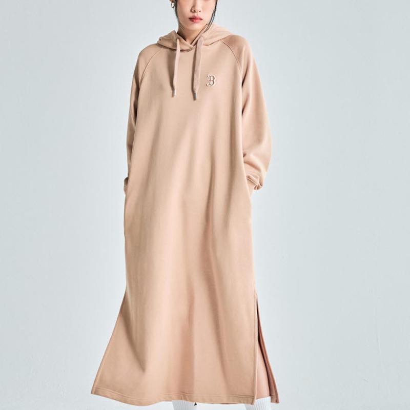 New MLB Long Sleeved Dresses Women's Khaki 3FOPB0134-43BGS