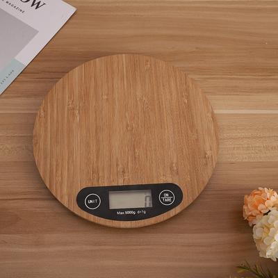 Báscula de cocina con pantalla LED de bambú, báscula de madera para alimentos, báscula de café para el hogar con báscula LED para hornear, accesorios de cocina