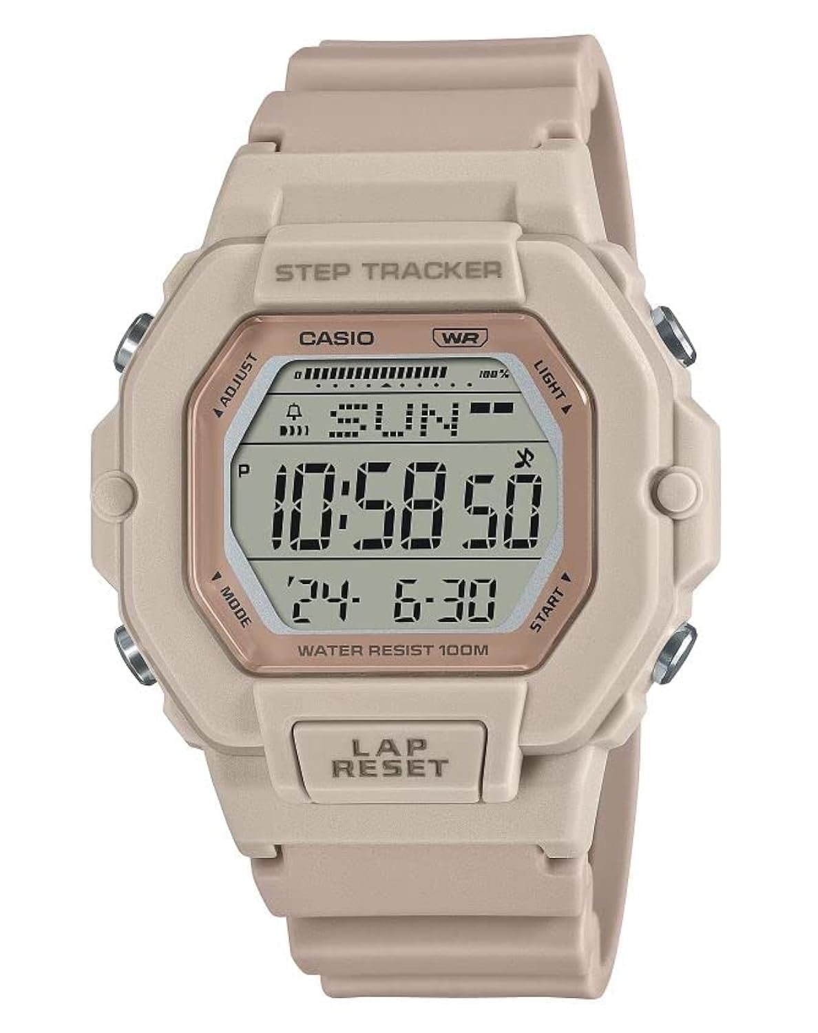 Casio Шагомер 100M Водонепроницаемый Светодиодная подсветка Двойное время Таймер обратного отсчета Ежедневные мужские цифровые часы...