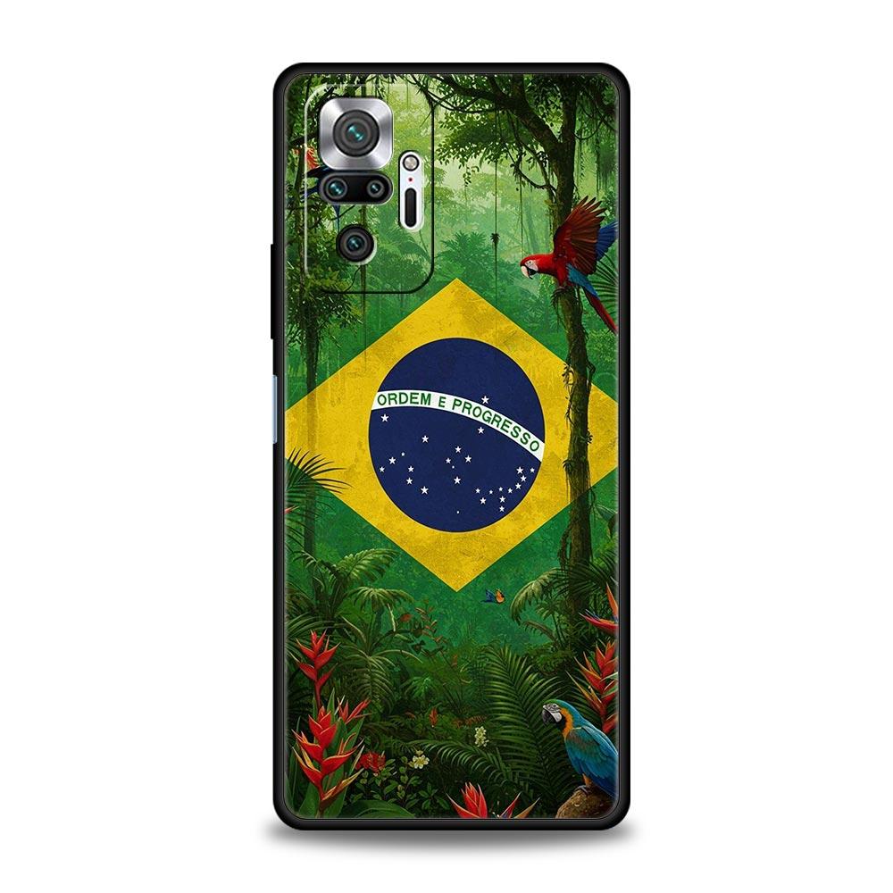 

Large Brazil Flag Phone Case For Xiaomi Redmi Note 15 14 13 12 4G 9 10 11 Pro Plus 5G 14C 13C 12C 10C Soft TPU Cover Redmi Note 15 Pro 5G