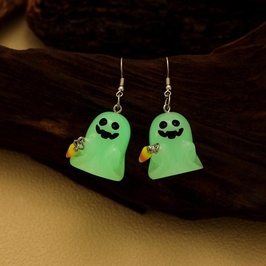 Glow Whimsical 3d In The Dark Pumpkin Ghost Earrings Perfect For Celebrations Halloween