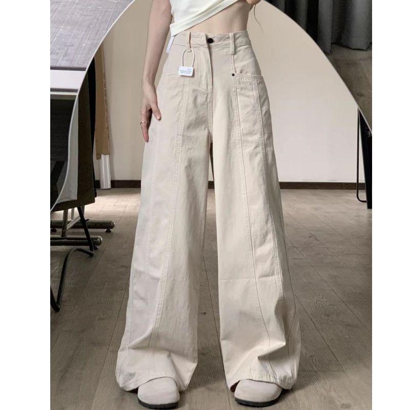 

Маленькие американские абрикосовые джинсы с высокой посадкой, широкими штанинами, стройнящие, рабочие для женщин M 48-53 kg