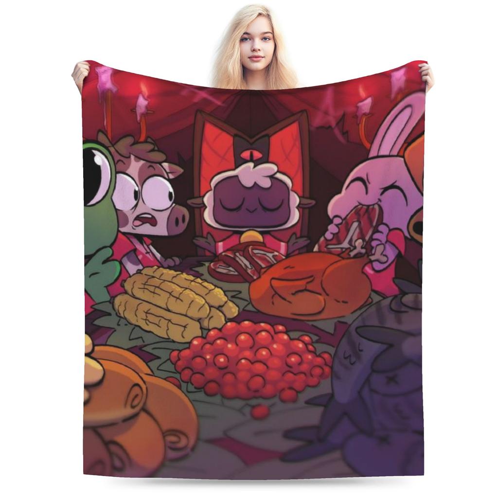 Cozy Cult Of The Lamb game Blanket Merch Home Decorative Blanket Throw Super Soft Velvet for Office