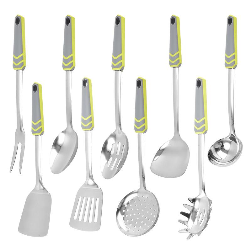 Stainless Steel Kitchen Utensil Set: Stir-Fry Spatula, Soup Ladle, Slotted Spoon, and More - Perfect Full Kitchen Gift Set