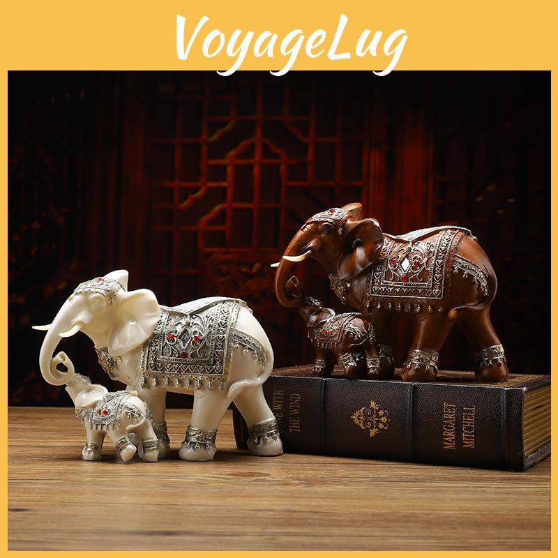 Elephant Statue Resin With Wood Finish For Office Decor Gifts And