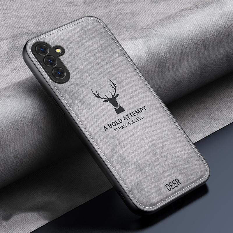 For iPhone 17 16 15 14 13 12 Pro /Samsung S24 S25 S23 Ultra S21 FE A34 A15 A25 A35 A55 A16 A26 A36 A56 5G Case ELK Hybrid TPU Fabric Matte Cover