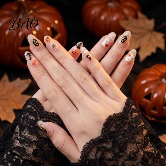 Festival Party Nail Stickers Art for Halloween, Pumpkin Ghost Bat Potion Self Long Lasting Adhesive Decals, DIY Manicure Decoration Supplies