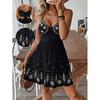 Ladies Embroidered Bow Back Strap Suspender Dress