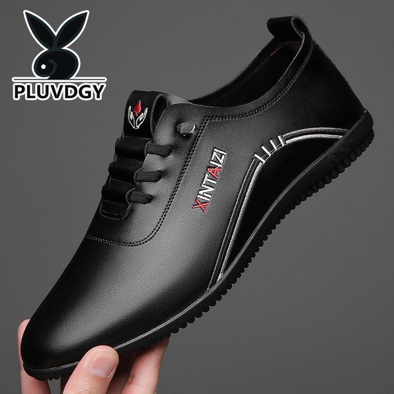 Men's leather shoes new breathable deodorant white casual shoes soft sole soft surface leather shoes men