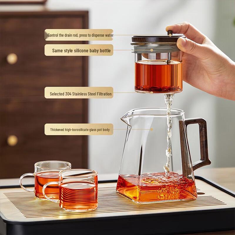 YIHUTEA Glass Teapot with 2 Cups