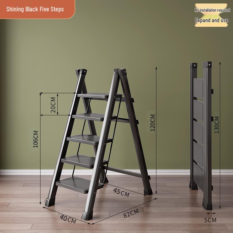 Multifunctional Folding Telescopic Indoor A-Frame Ladder, Portable 4-Step Household Climbing Ladder