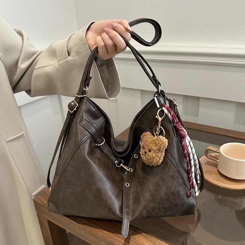 Vintage Large Capacity Women's Shoulder Bag Fashion Backpacks Pu Leather Ladies Crossbody Bag Female Commuter Handbags KTY