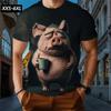 XXS-6XL Plus Size T-Shirts for Men Funny Cartoon Animal 3D Print Short Sleeve Tops Tees Summer Men's Casual Clothing Pullover