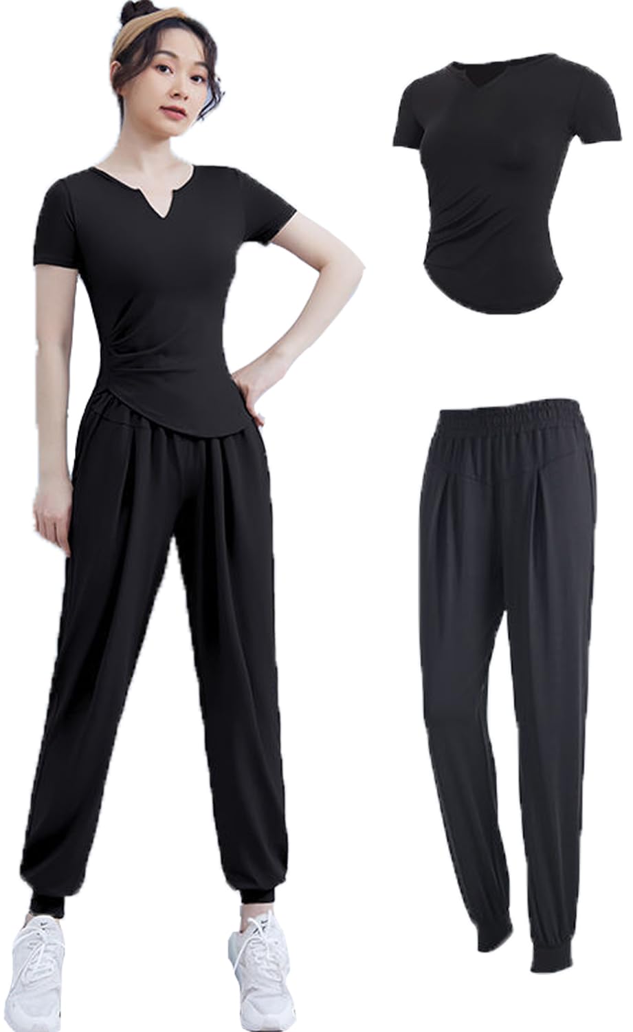 

Sujpjheed Йога и Спортивная одежда Джерси Тренировочный Фитнес Размер Осень Женский Комплект, Облегающий фигуру, Носить, Спортивная одежда, Носить, Быстросохнущий, Влагоотводящий, чёрный