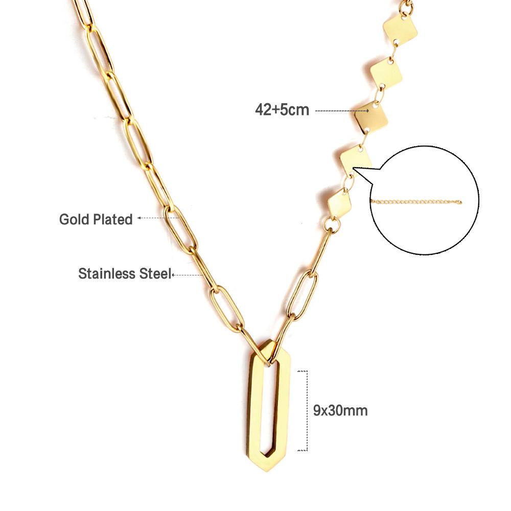 Love pendant collarbone chain personalized trend OT buckle necklace stainless steel plated 18K gold jewelry women
