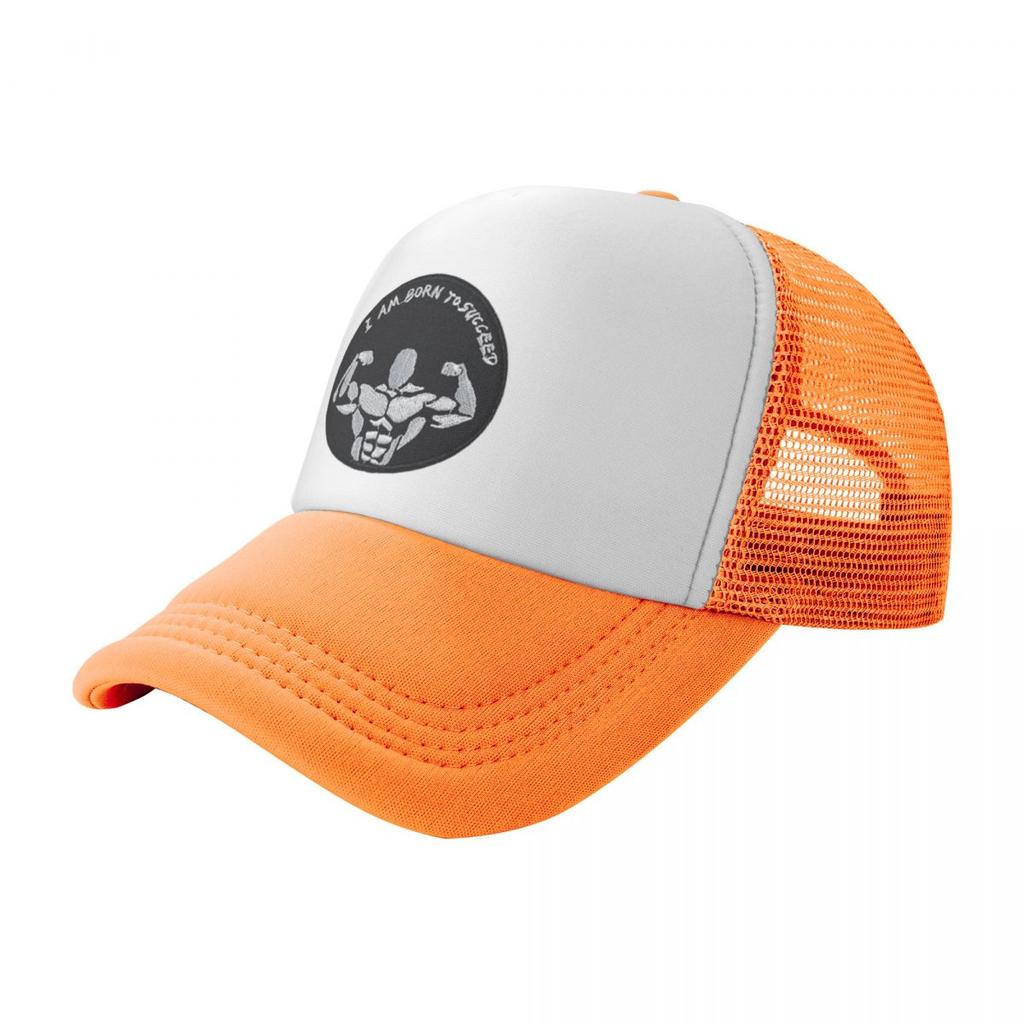 Printed Bodybuilding Strong I Am Born To Succeed Sport Mesh Baseball Caps Women Camping Male Beach Dad Hat Trucker Cap