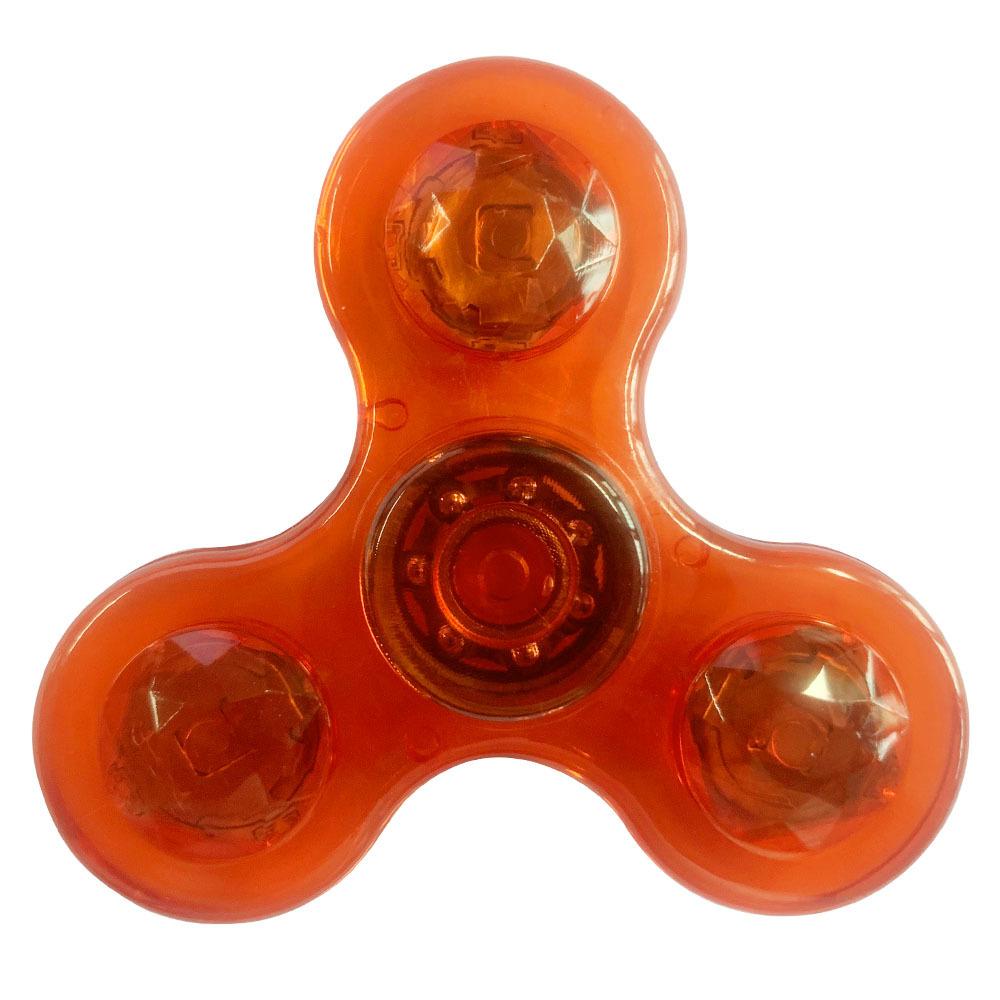 Cross-border LED Transparent Crystal Fidget Spinner Luminous Colorful Street Stall Luminous