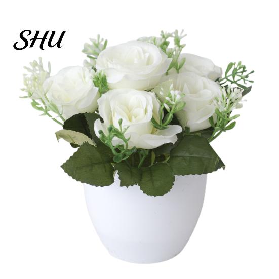 Flower Fake Plant Simulated Dinning Table Decor Artificial Pot Plastic Bedroom Imitation Potted for Home