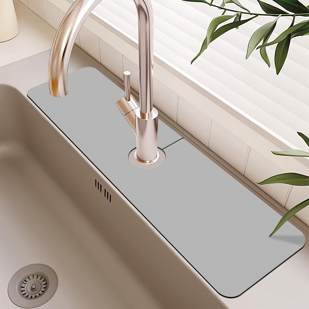 1 pezzo Tappetino Drenante per Rubinetto e Lavello Asciugatura Rapida Assorbente Tappetino Asciugatura Lavello Protezione Piano di Lavoro Durevole Tappetino Asciugatura Utensili - Modello Minimalista Solido