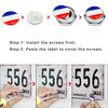 DSYCAR 1 Set Laser Engraved France French Flag Silicon Surface Zinc Alloy Metal Cap Screw for Car License Plate Frame