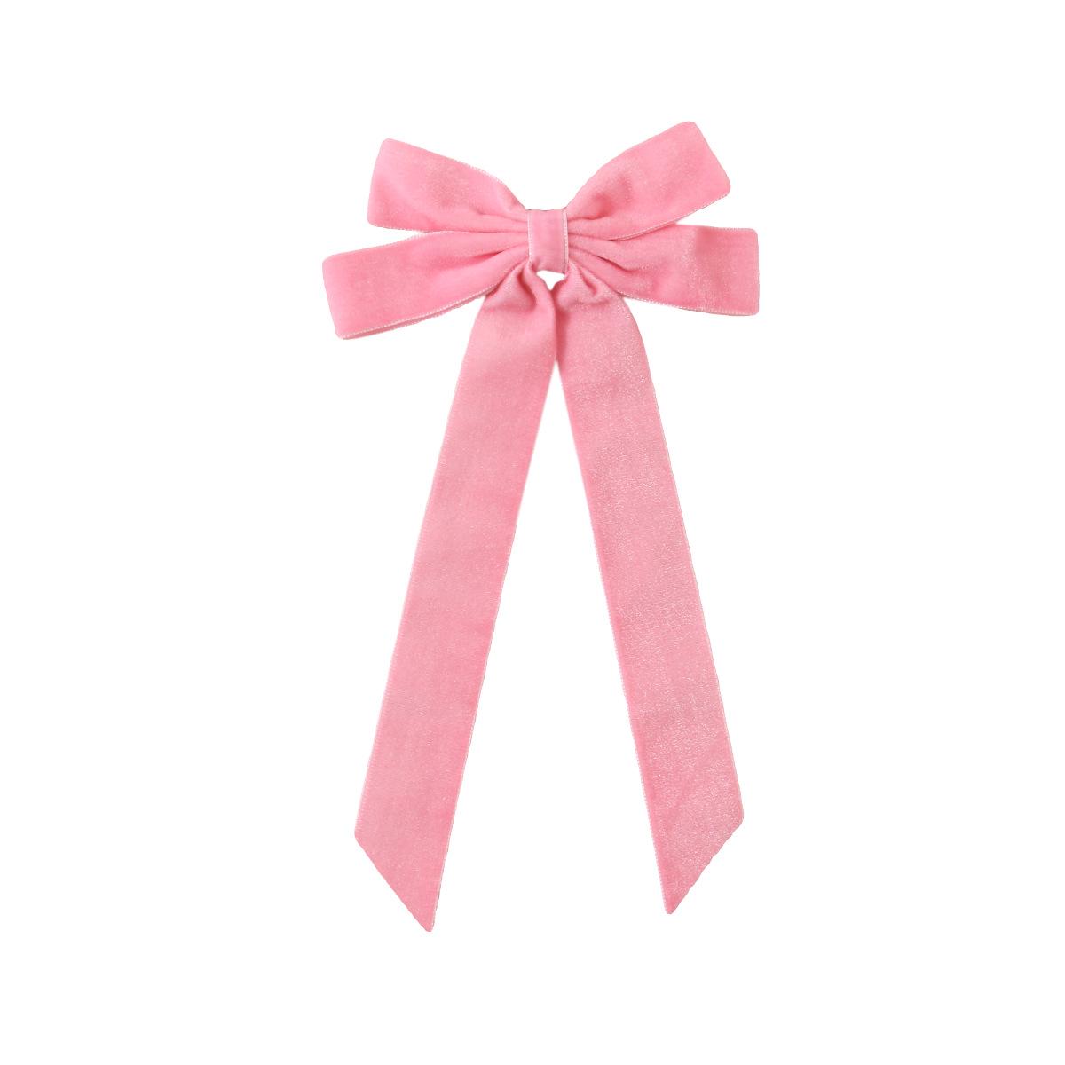 Velvet Ribbon Bow Hair Clip - Double Layer with Duckbill Design for Autumn/Winter