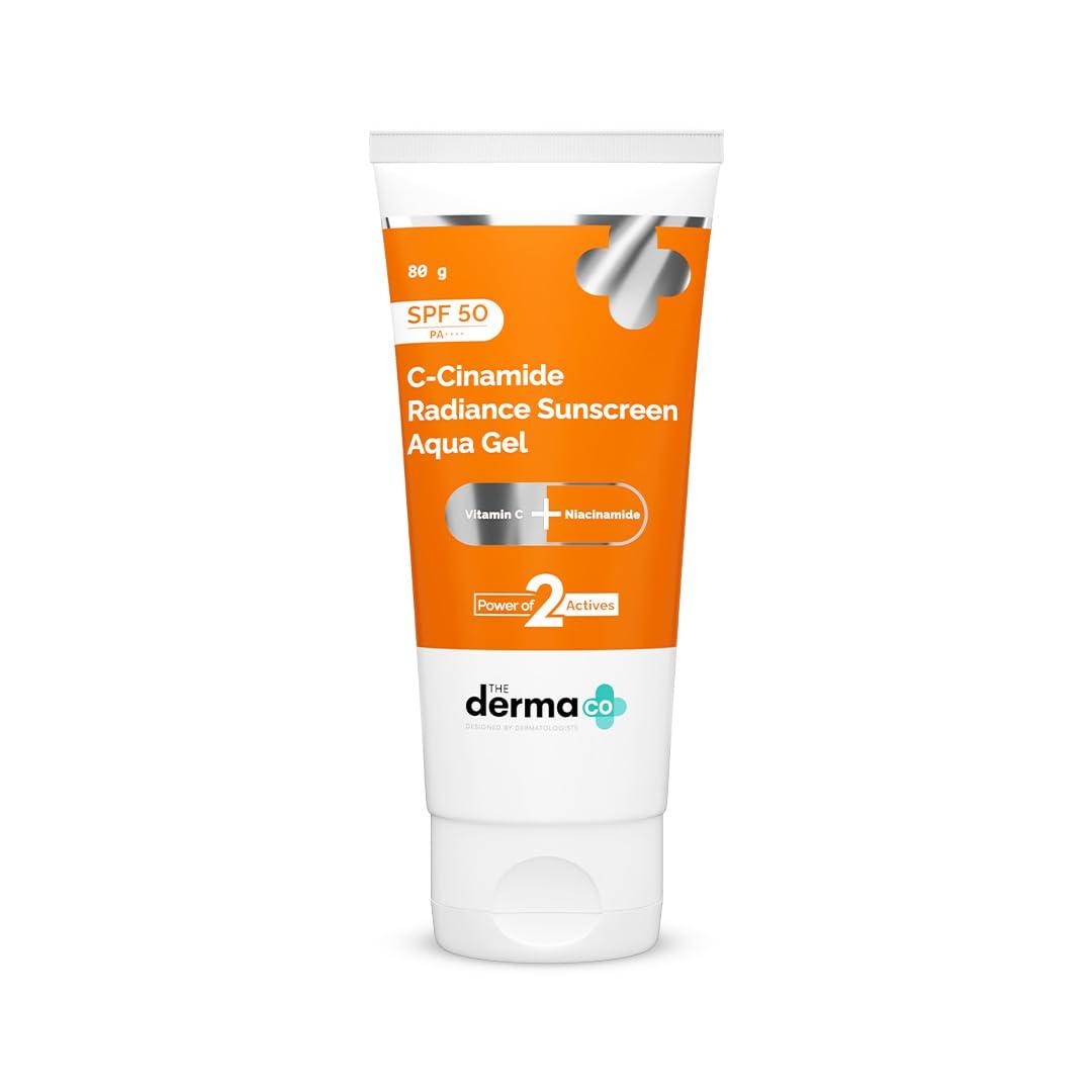 

The Derma Co C-Cinamide Sunscreen Aqua Gel SPF 50 PA++++ Vitamin C Niacinamide 80ml Pack of 1 Lightweight Gel