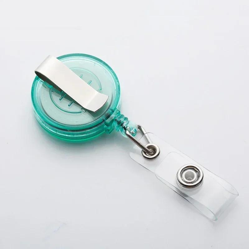 Women Man Credit Card Cover Case with Retractable Buttons Pouch Creative Transparent Nurse Badge Doctor ID Holder Clip Badge