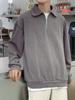 Men's Korean Style Casual Loose Half-Zip Lapel Polo Knit Top