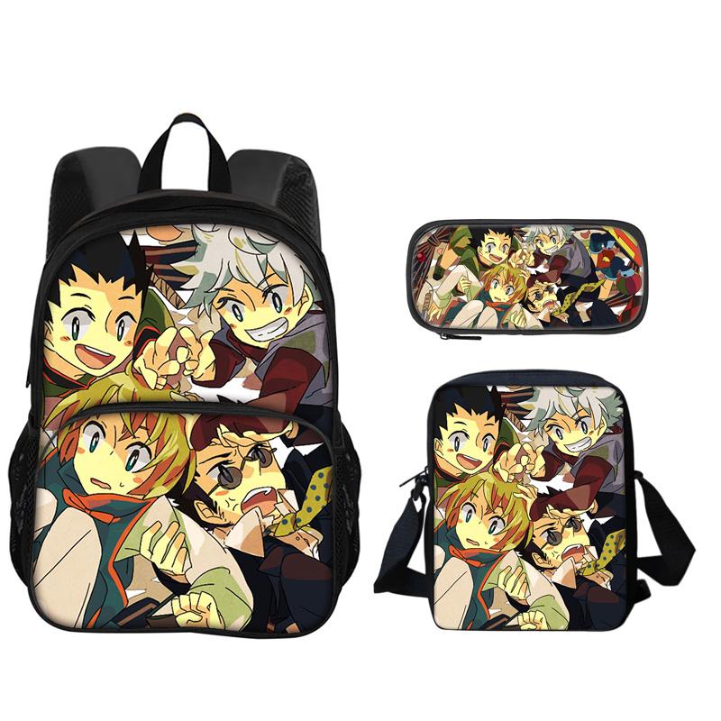 JoJo's Bizarre Adventure Knapsack Pen Carrier Carry Bag 3pcs Set Versatile Spacious Boys Plus Girls School Birthday Best Gift