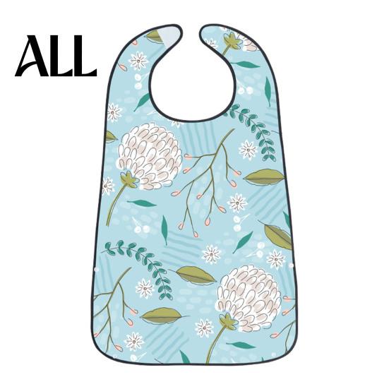 Durable Floral Bib Adult Bib, Waterproof Easy Clean Feeding with Oil-proof Printed, Elderly Clothing Protector, for Seniors Dining Aid Stylish Senior